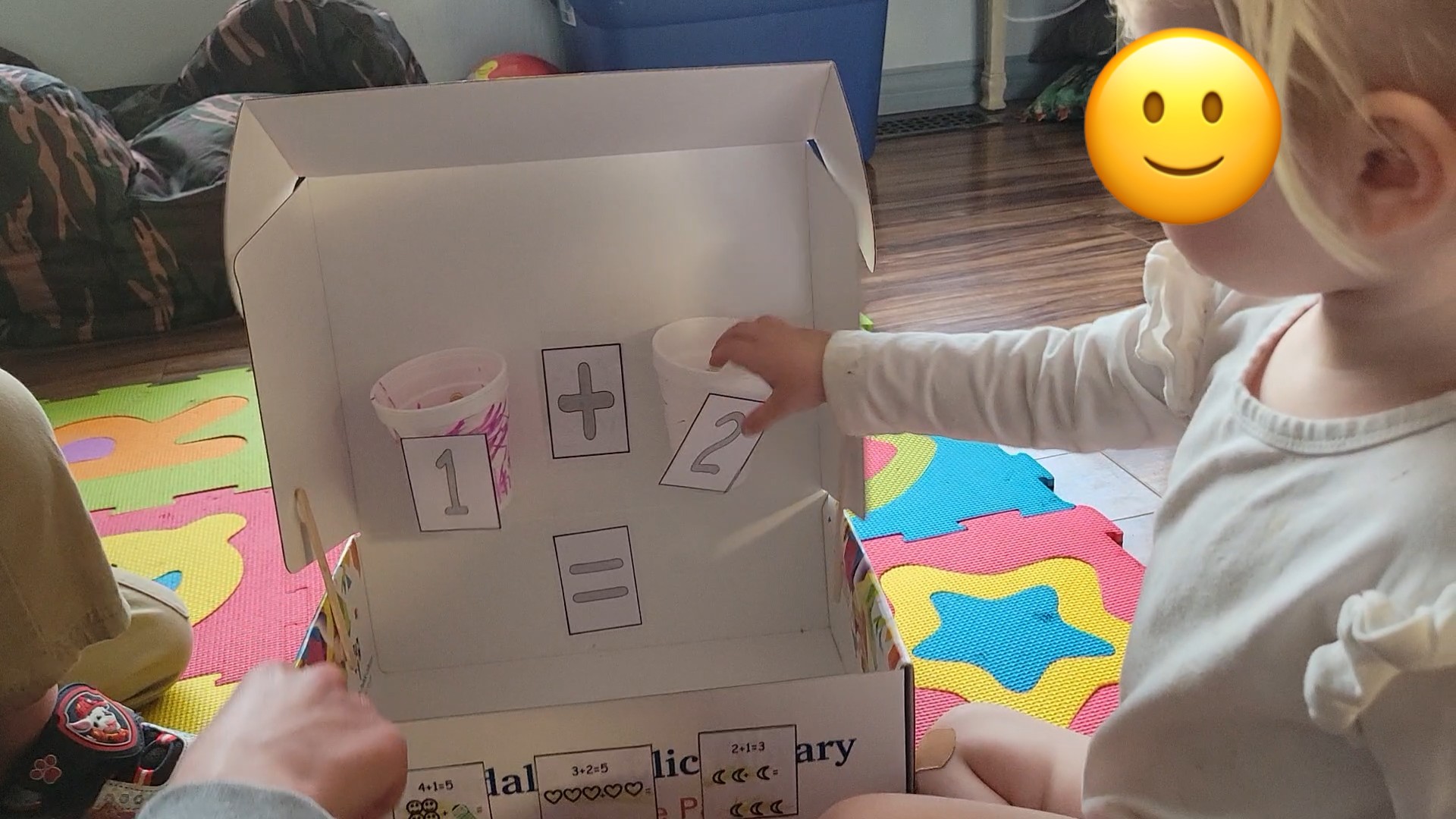 Addition Machine showing 1 plus 2
